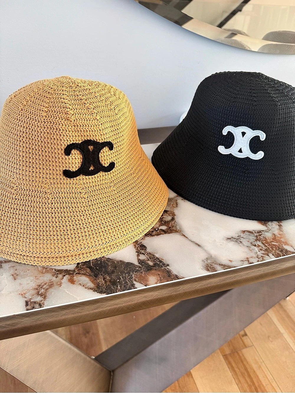 Woven Hats in Beige Like New